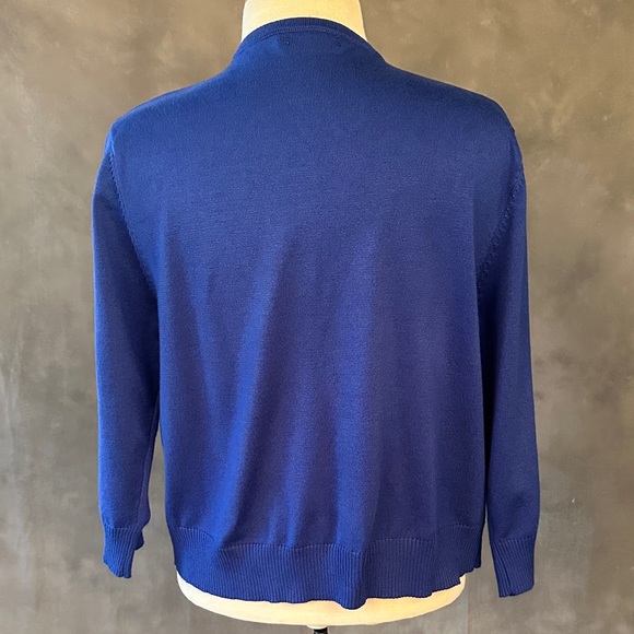 Elegant Royal Blue Women's Cardigan - Picture 4 of 6